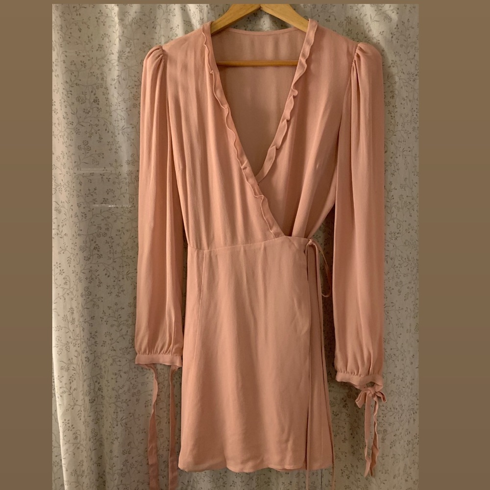 Reformation Blush Pink faux Wrap dress NWT